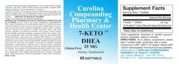 Label for 7-Keto DHEA 25 mg