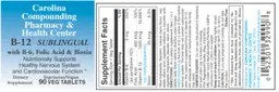 Label for B-12 Sublingual