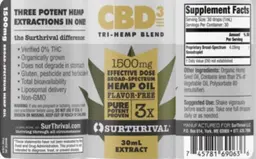 CBD3 Tri-Hemp Blend 1500 mg Oil