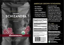 Label for Organic Schizandra Fresh Berry Concentrate