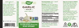 Label for Garlic Bulb 580 mg