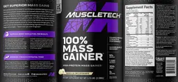 Label for 100% Mass Gainer Vanilla Milkshake