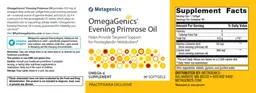 Label for OmegaGenics Evening Primrose Oil