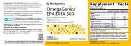 Label for OmegaGenics EPA-DHA 300 Natural Lemon-Lime Flavor