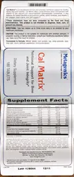 Label for Cal Matrix
