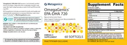 Label for OmegaGenics EPA-DHA 720 Natural Lemon-Lime Flavor