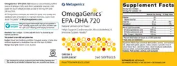 Label for OmegaGenics EPA-DHA 720 Natural Lemon-Lime Flavor
