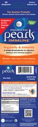 Label for Probiotic Pearls Immune