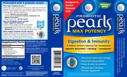 Label for Probiotic Pearls Max Potency