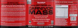 Label for Carnivor Mass Chocolate Fudge