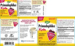 Label for Primadophilus Kids Cherry Flavored