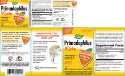 Label for Primadophilus Kids Orange Flavored