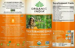 Label for Tulsi Turmeric Ginger