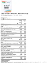 Label for Children's Chewable Vitamins & Minerals