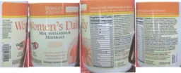 Label for Women's Daily Multivitamins & Minerals