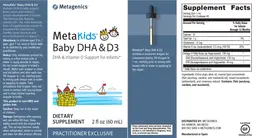 Label for MetaKids Baby DHA & D3