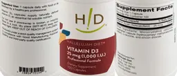 Label for Vitamin D3 25 mcg (1,000 I.U.)