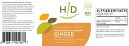 Label for Professional Strength Ginger