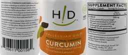 Label for Professional Strength Curcumin 500 mg