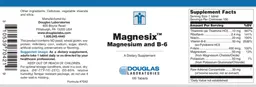 Label for Magnesix Magnesium And B-6