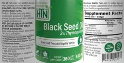 Label for Black Seed Oil 500 mg