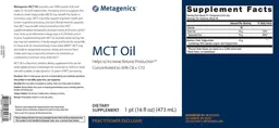 Label for MCT Oil