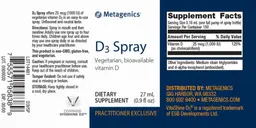 Label for D3 Spray