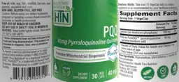 Label for PQQ 40 mg