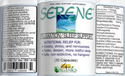 Label for Serene Relaxation/Sleep Support
