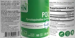 Label for PQQ 20 mg