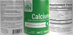 Label for Calcium Magnesium & Vitamins D3 & K 1000 mg
