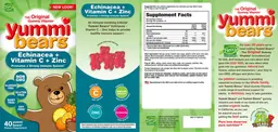 Label for Echinacea + Vitamin C + Zinc