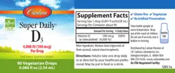 Label for Super Daily D3 4,000 IU (100 mcg)