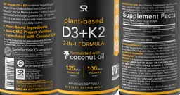 Label for Vitamin D3 + K2