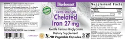 Label for Extra-Strength Chelated Iron 27 mg