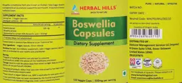 Label for Boswellia Capsules 500 mg