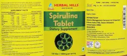 Label for Spirulina Tablet