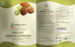 Label for Organic Triphala Powder