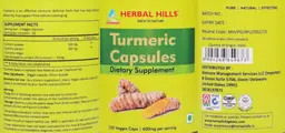 Label for Turmeric Capsules
