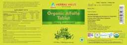 Label for Organic Alfalfa Tablet