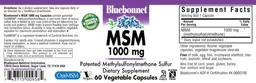 Label for MSM 1000 mg