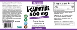 Label for L-Carnitine 500 mg