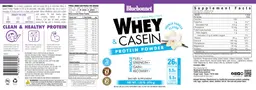 Label for Whey & Casein Protein Powder French Vanilla Flavor