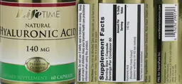 Label for Hyaluronic Acid 140 mg