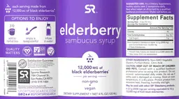 Label for Elderberry Sambucus Syrup