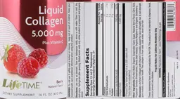Label for Liquid Collagen Plus Vitamin C 5,000 mg Berry