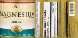 Label for Magnesium 500 mg