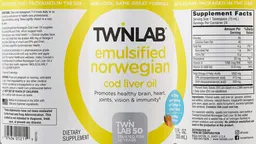 Label for Emulsified Norwegian Cod Liver Oil Orange Flavor