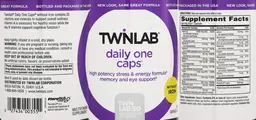 Label for Daily One Caps without Iron