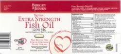 Label for Natural Extra Strength Fish Oil 1200 mg With Omega-3 Fatty Acids